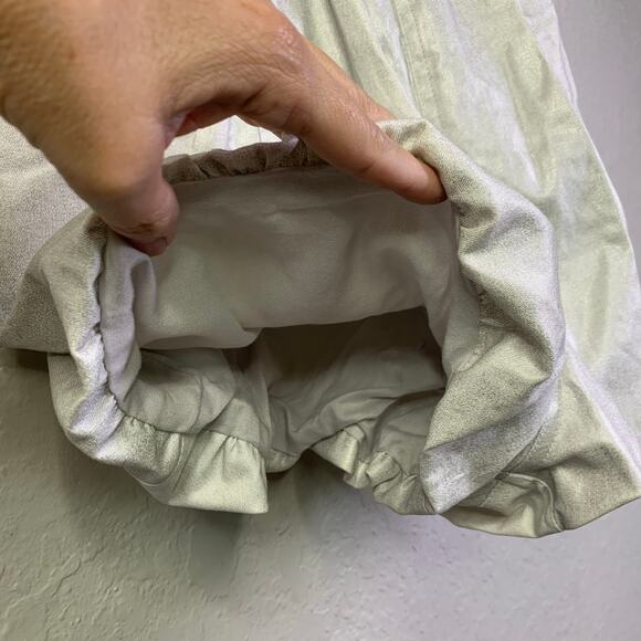 FREE PEOPLE Romper Janelle Bubble Style Size 4‎ Metallic Silver Hidden Side Zip - Picture 8 of 16